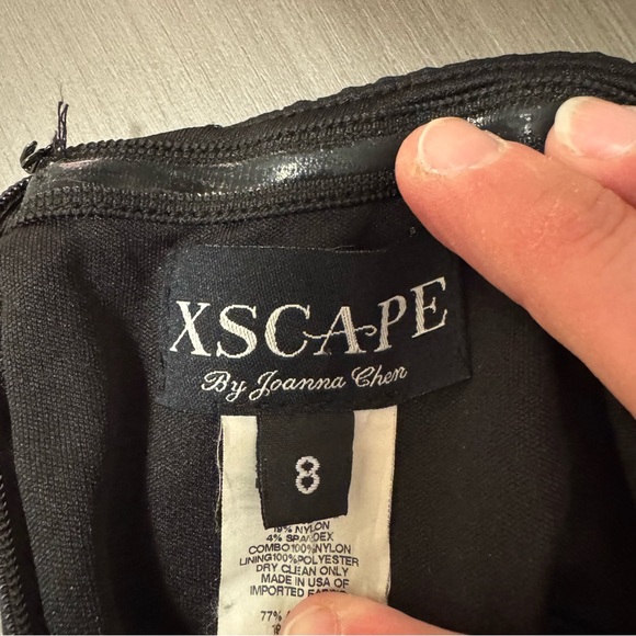 Xscape by Joanna Chen Black Strapless Cocktail Dress | Size 8 - Picture 8 of 9